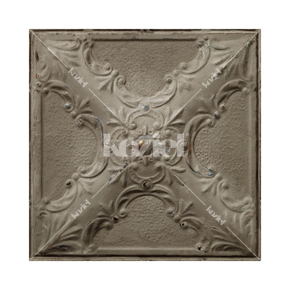 KOZIEL / Antique Taupe Grey Tin Tiles / PPV006P07X6