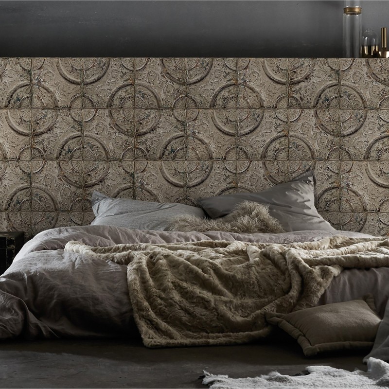 KOZIEL | Antique Taupe Grey Tin Tiles | PPV011P07X24