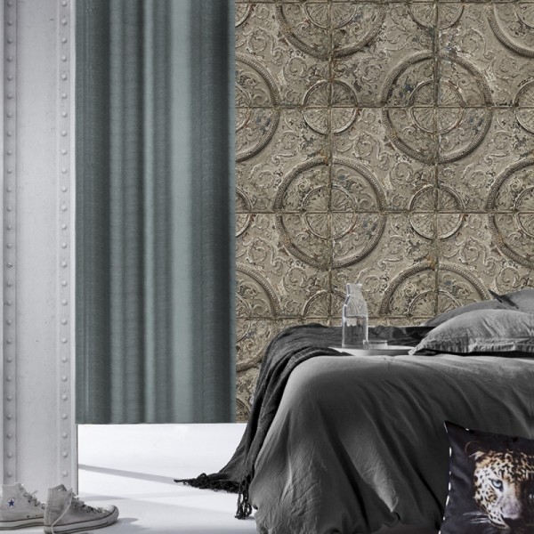 KOZIEL | Antique Taupe Grey Tin Tiles | PPV011P07X6