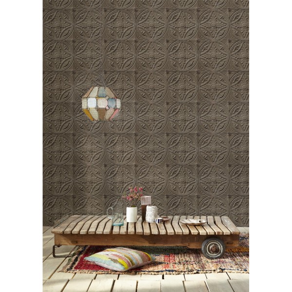 KOZIEL | Antique Taupe Grey Tin Tiles | PPV012P07X24