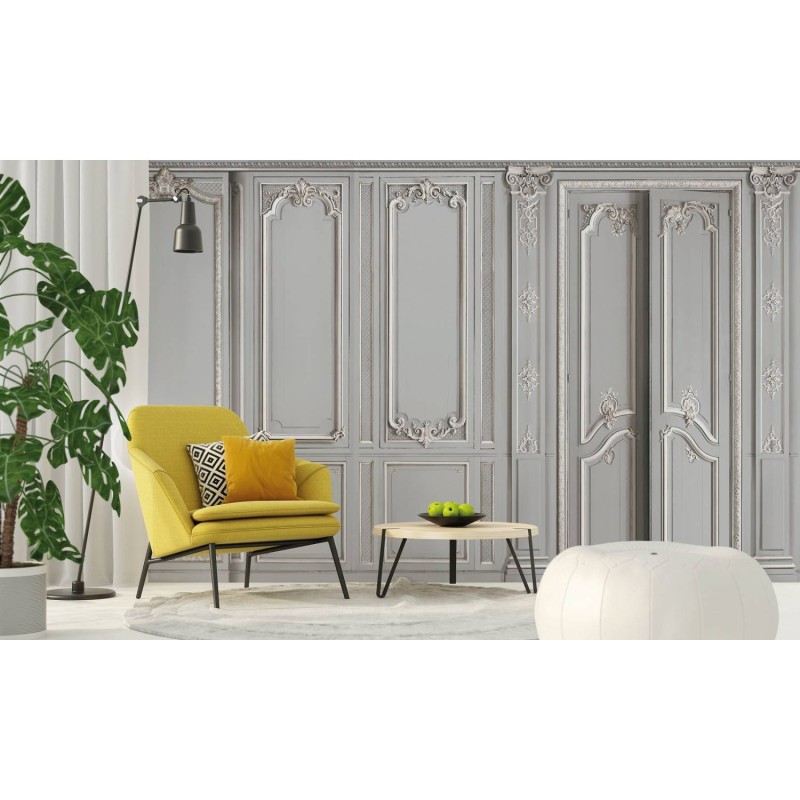 7941-58P | Light grey pastel Column with Haussmann panelling 40cm