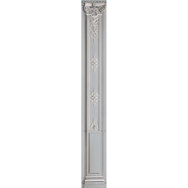 7941-58P | Light grey pastel Column with Haussmann panelling 40cm