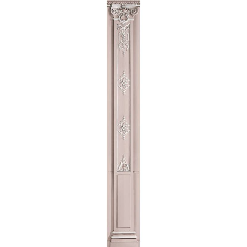 7941-08P | Light pink pastel column with Haussmann panelling 40cm