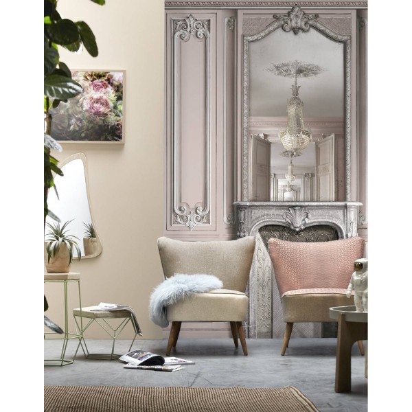 7941-10P | Light pink pastel narrow column with Haussmann panelling 52cm