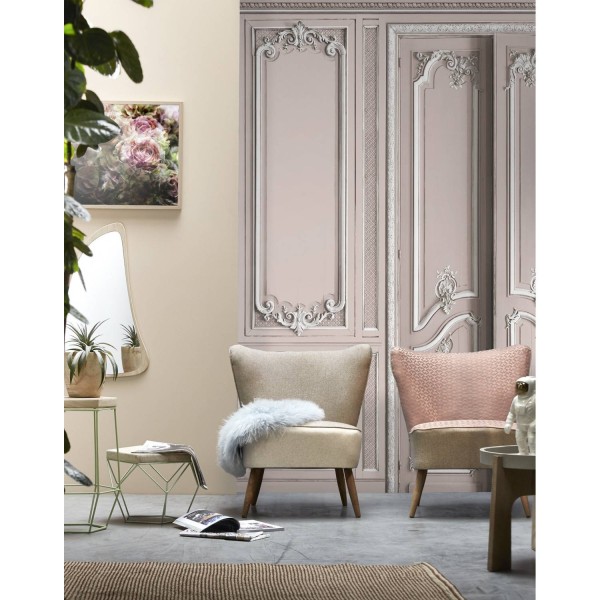 7941-20P | Light pink double door with simple haussmannian panelling 133cm