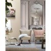 7941-22P | Light pink pastel fireplace with mirror and haussmannian panel 133cm