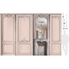 7941-22P | Light pink pastel fireplace with mirror and haussmannian panel 133cm