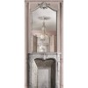 7941-22P | Light pink pastel fireplace with mirror and haussmannian panel 133cm