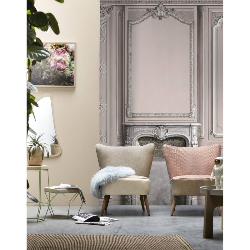 7941-24P | Light pink pastel fireplace and haussmannian panel 133cm