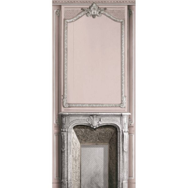 7941-24P | Light pink pastel fireplace and haussmannian panel 133cm