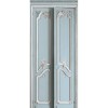 7941-45P | Light blue pastel double door with simple Haussmann panelling 133cm