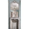 7941-47P |Light blue pastel fireplace with mirror and haussmannian panel 133cm