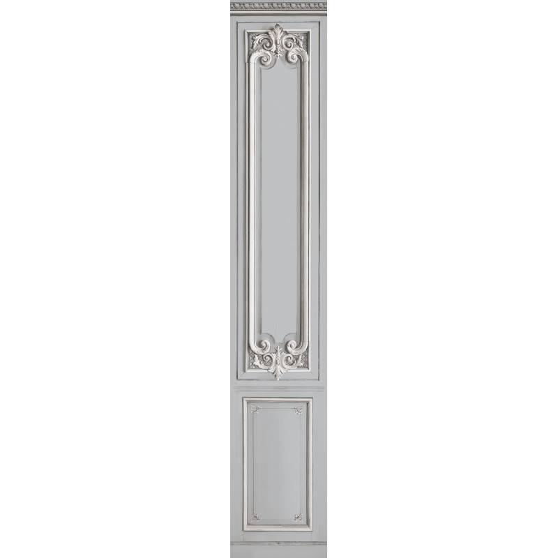 7941-60P | Light grey pastel narrow column with Haussmann panelling 52cm