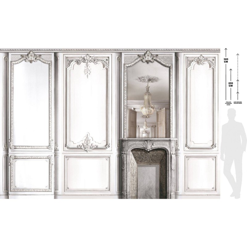 7941-83P | White pastel column with Haussmann panelling 40cm