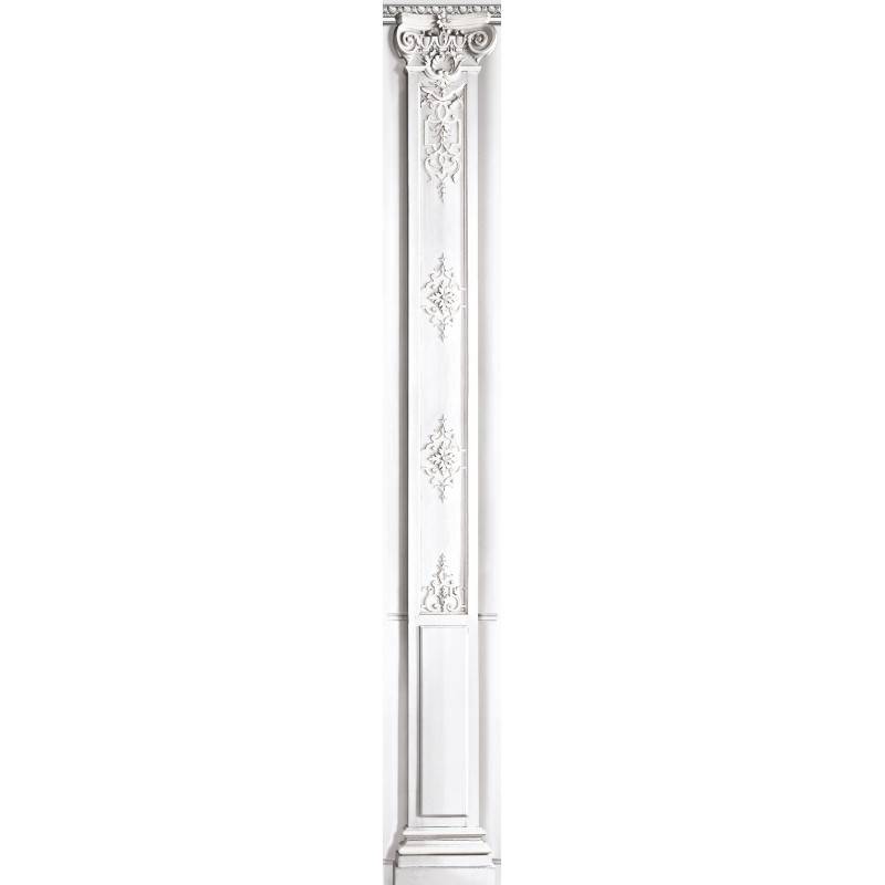 7941-83P | White pastel column with Haussmann panelling 40cm