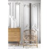 7941-85P | White pastel narrow panel with haussmannian panelling 52cm