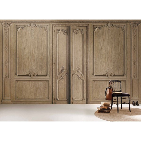 7942-10P | Elm wood narrow panel with Haussmann panelling 52cm