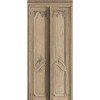 7942-20P | Elm wood double door with simple Haussmann panelling 133cm