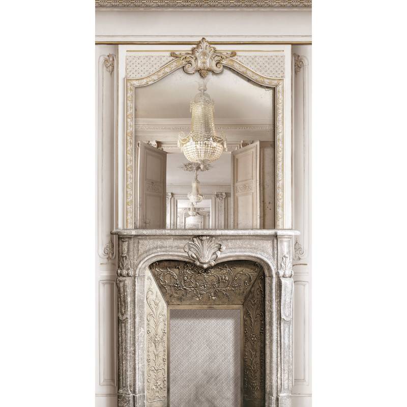 7949-36P | Fireplace mirror with Haussmann panelling 133cm