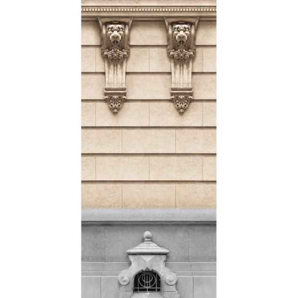 7960-58P | Mascarons and basement window of haussmannian facade 133cm