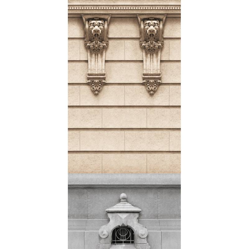 7960-58P | Mascarons and basement window of haussmannian facade 133cm