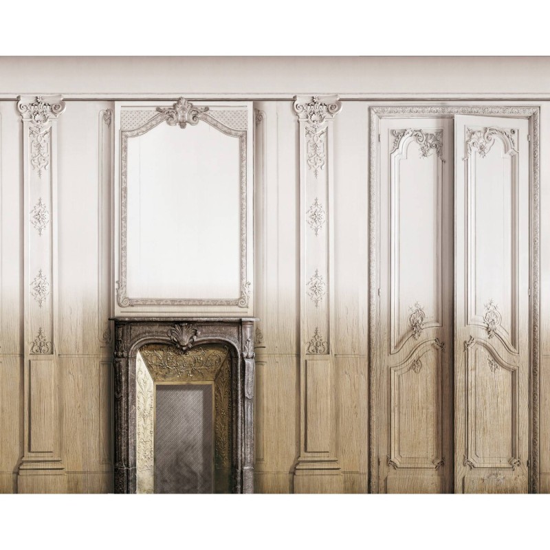 7961-01P | Tie&dye double door with simple Haussmann panelling 133cm