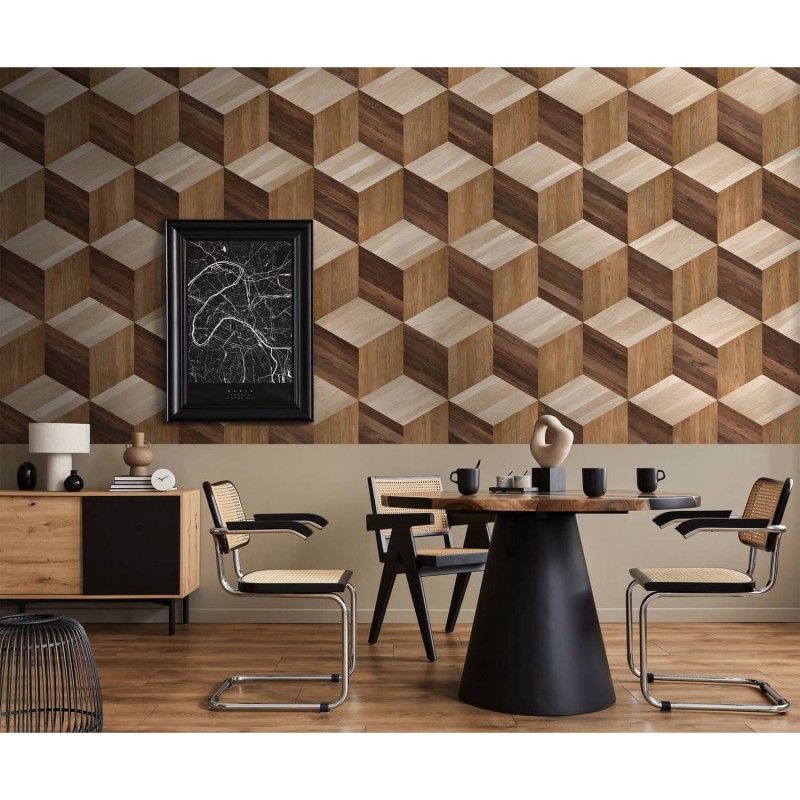 KOZIEL | Panoramic wallpaper with graphic inlay | LPV013-X