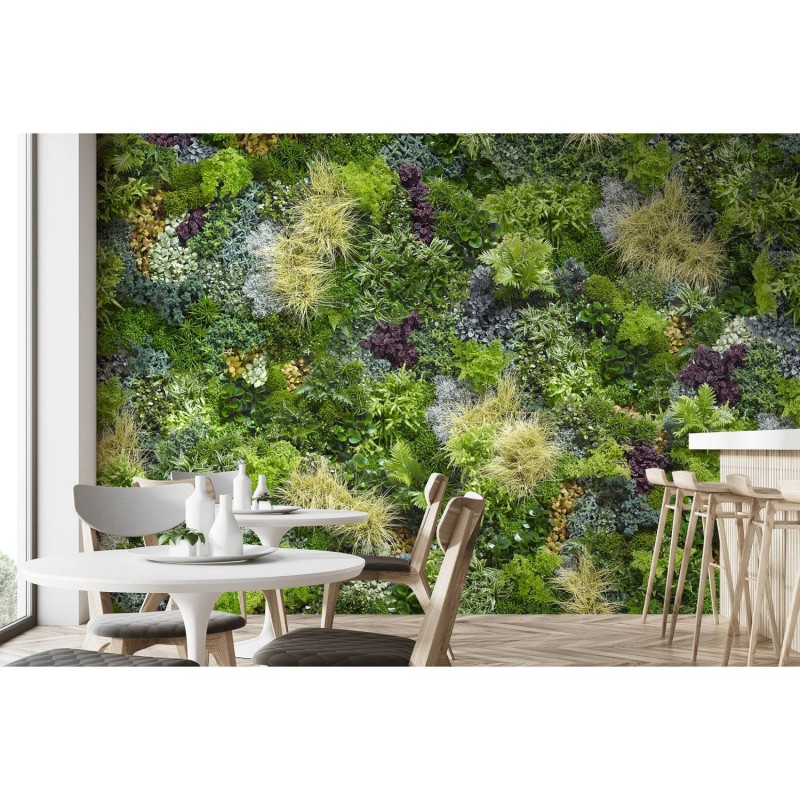 KOZIEL | Wide panoramic mix green wall mural - Natural | LPV025-X