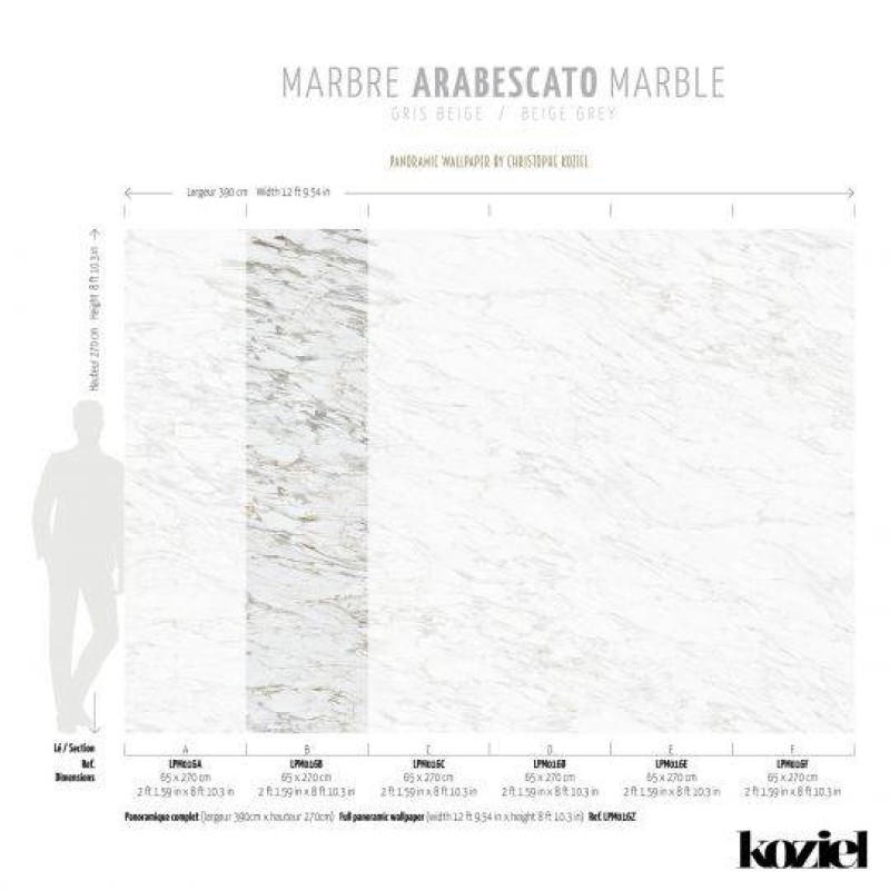 LPM016-X | Beige Grey Arabescato marble panoramic mural