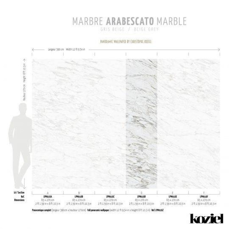 LPM016-X | Beige Grey Arabescato marble panoramic mural