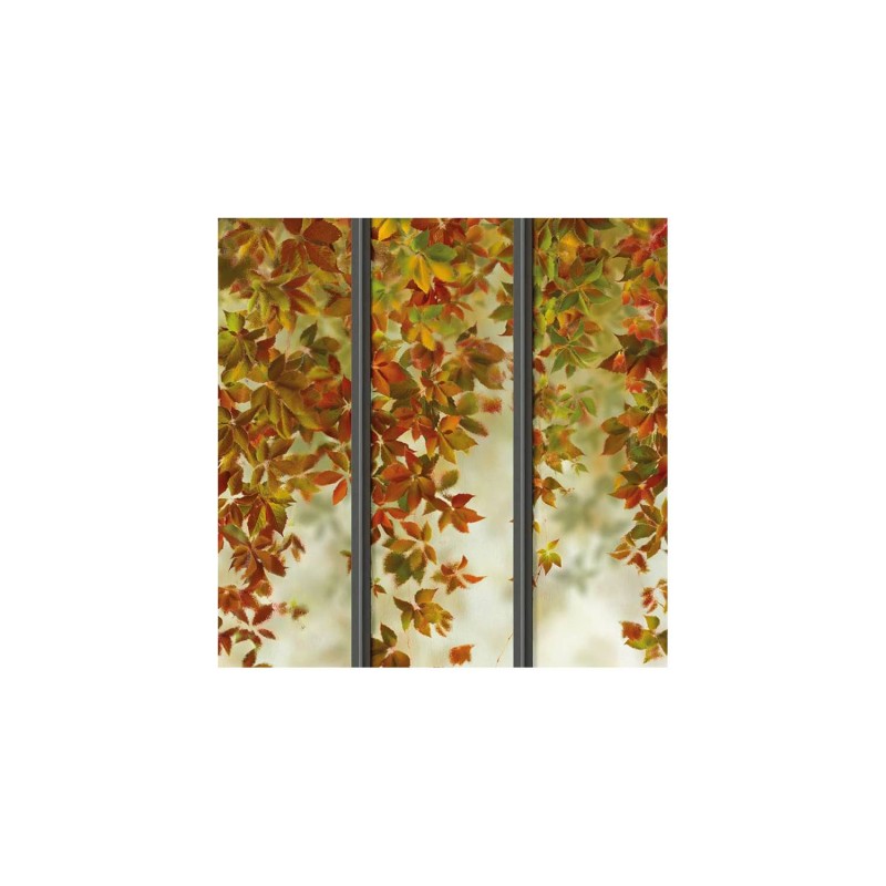 LPV053XL-X | Autumnal wide loft windows panoramic wall mural - Black