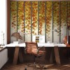 LPV053XL-X | Autumnal wide loft windows panoramic wall mural - Black