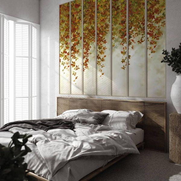 LPV055XL-X | Autumnal wide loft windows panoramic wall mural - Beige