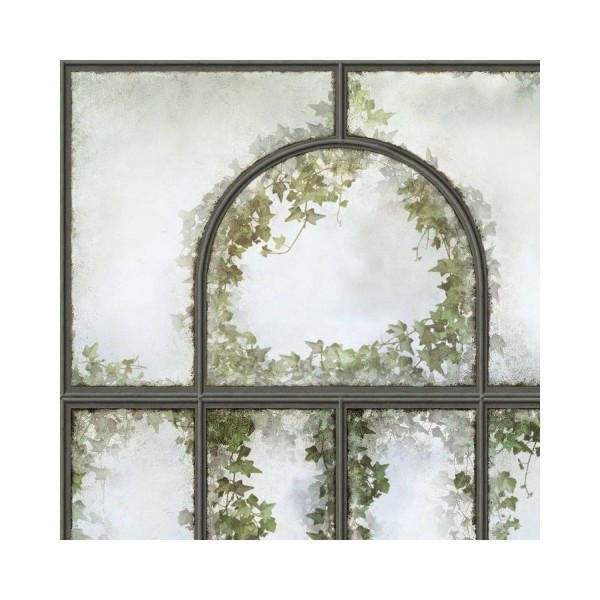 LPV057LE-X | Panoramic wallpaper black royal greenhouse and ivy