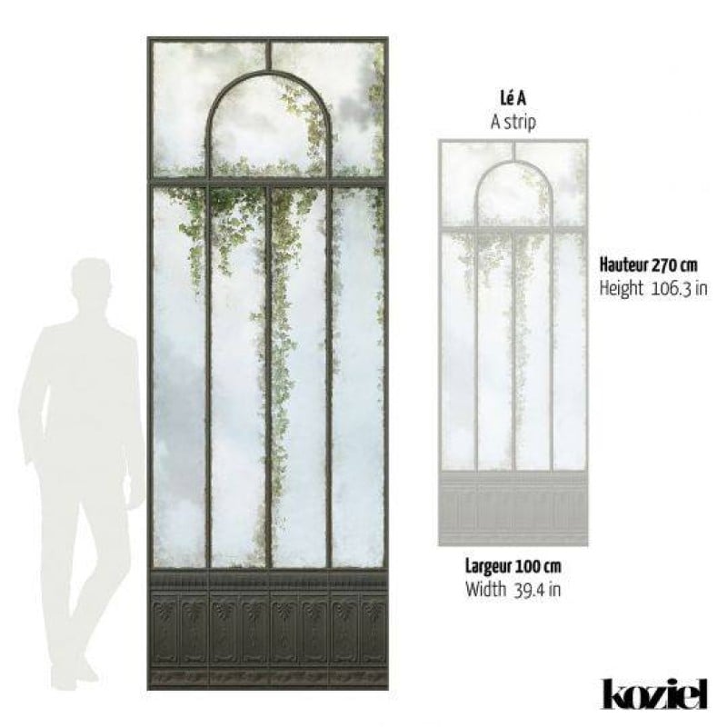 LPV057LE-X | Panoramic wallpaper black royal greenhouse and ivy