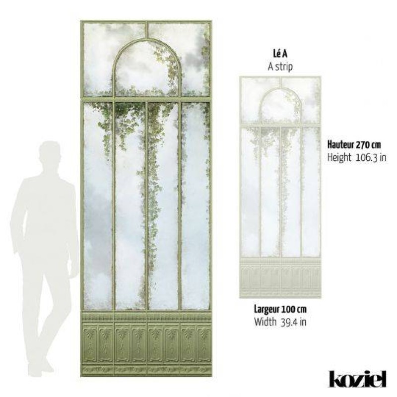 LPV058LE-X | Panoramic wallpaper green sage royal greenhouse and ivy