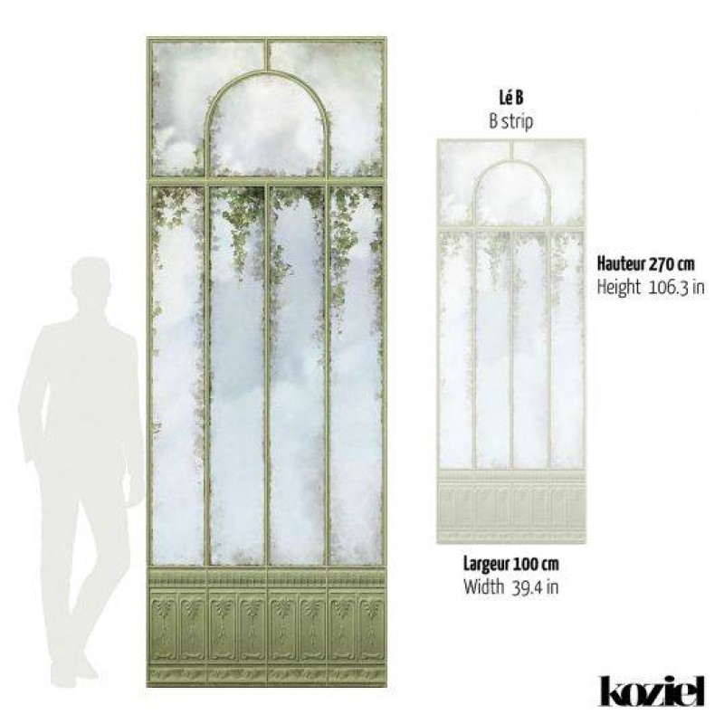 LPV058LE-X | Panoramic wallpaper green sage royal greenhouse and ivy