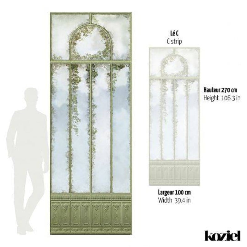 LPV058LE-X | Panoramic wallpaper green sage royal greenhouse and ivy