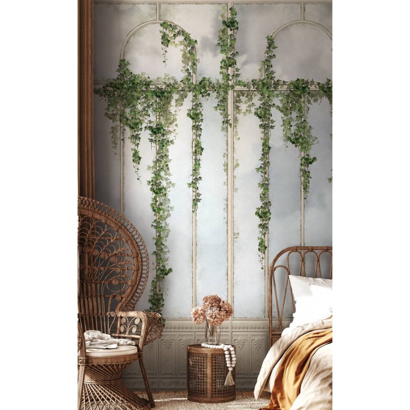 LPV059CL-X | Panoramic wallpaper beige royal greenhouse covered with ivy