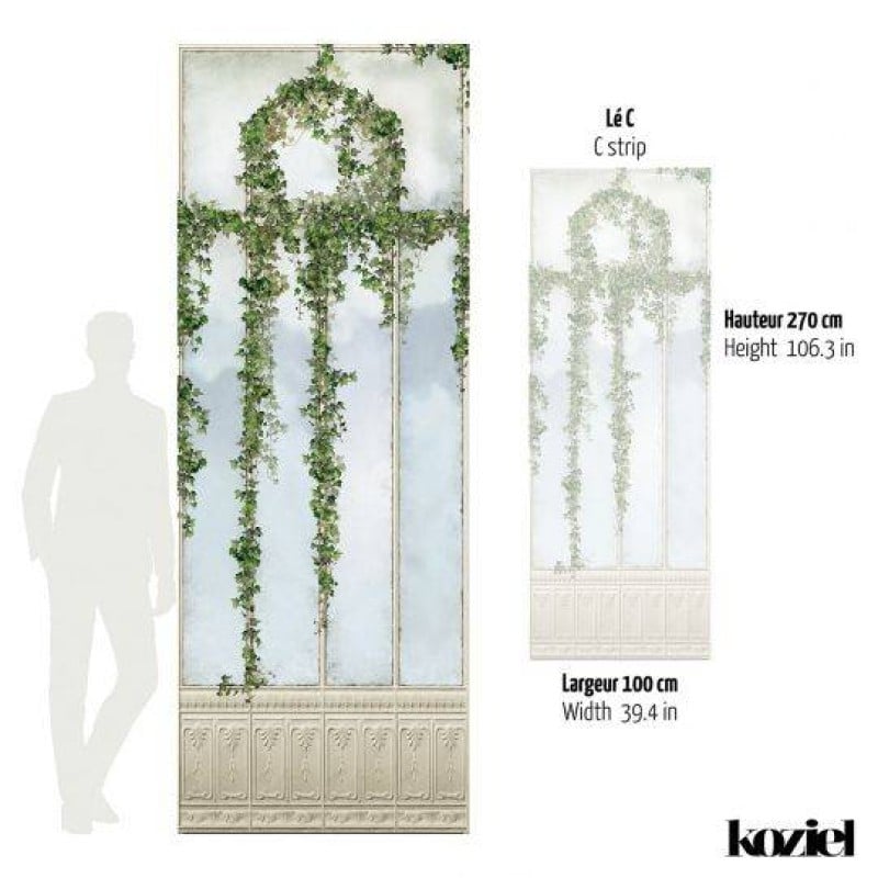 LPV059CL-X | Panoramic wallpaper beige royal greenhouse covered with ivy