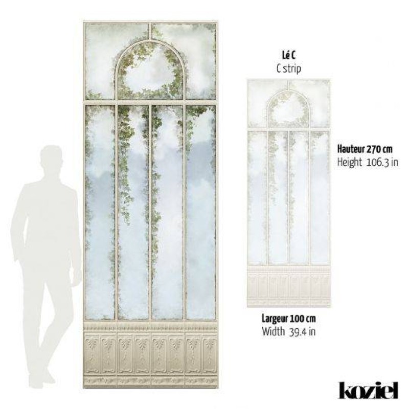 LPV059LE-X | Panoramic wallpaper beige royal greenhouse and ivy