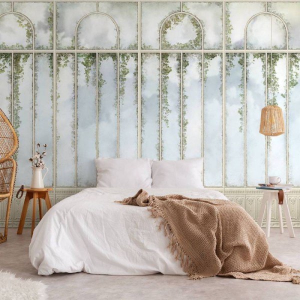 LPV059LE-X | Panoramic wallpaper beige royal greenhouse and ivy