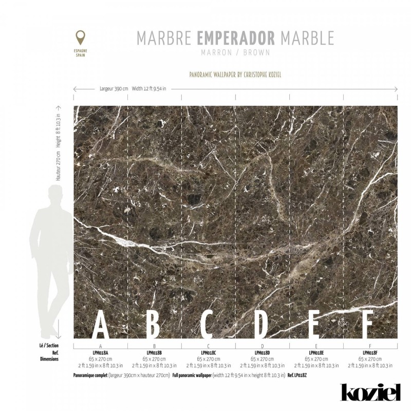 LPM018-X | Brown Emperador marble panoramic wall mural