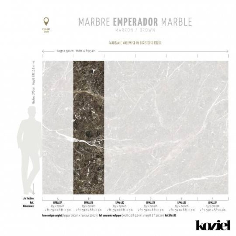 LPM018-X | Brown Emperador marble panoramic wall mural