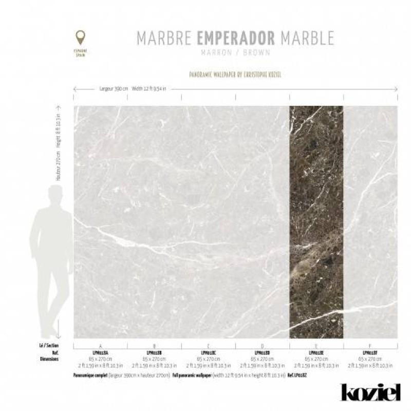 LPM018-X | Brown Emperador marble panoramic wall mural