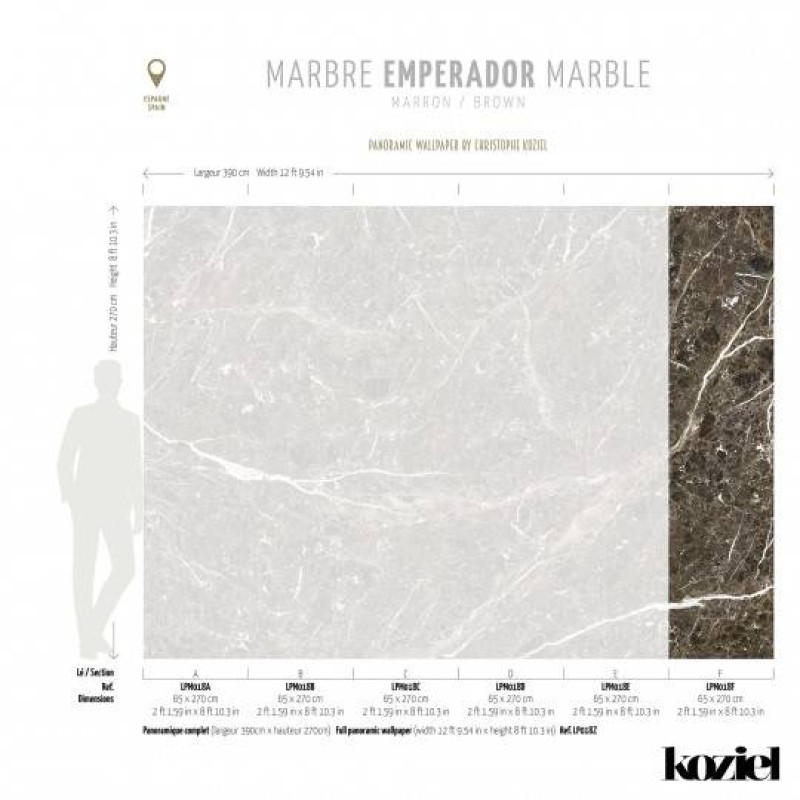 LPM018-X | Brown Emperador marble panoramic wall mural