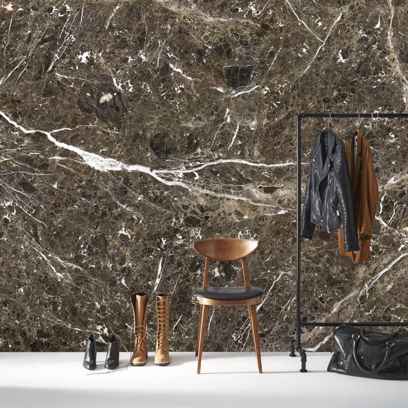 LPM018-X | Brown Emperador marble panoramic wall mural