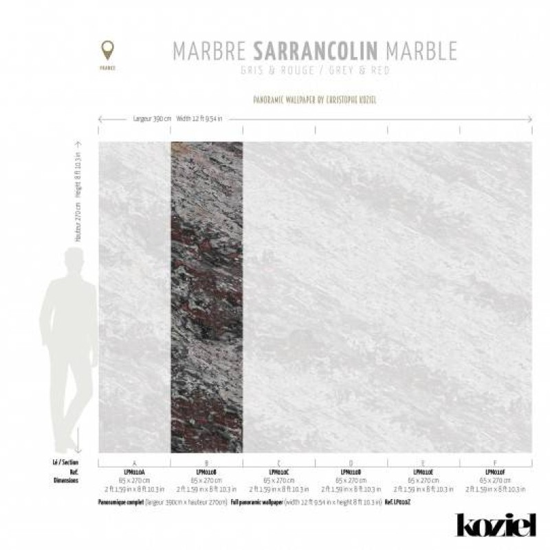 LPM010-X | Grey & Red Sarrancolin marble