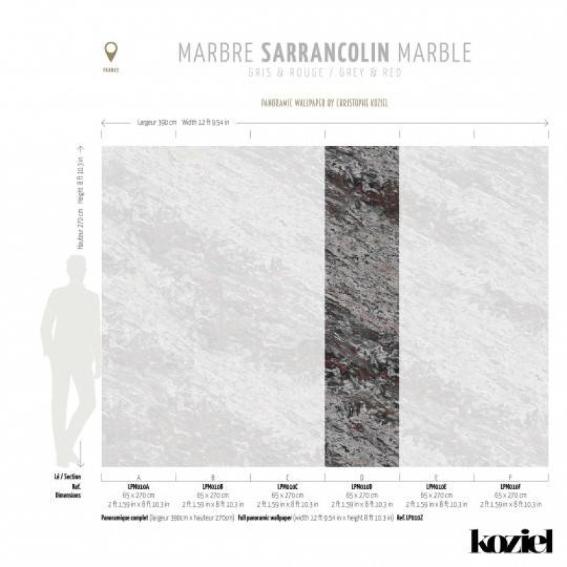 LPM010-X | Grey & Red Sarrancolin marble