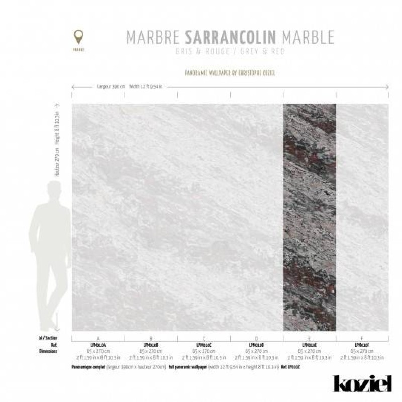 LPM010-X | Grey & Red Sarrancolin marble